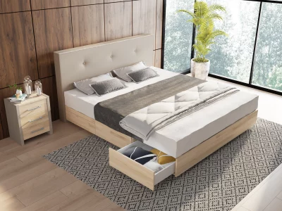 Wasserbett mit Schubladen