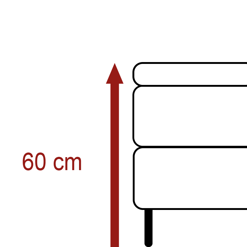 Höhe 60 cm – 12 cm Fuß
