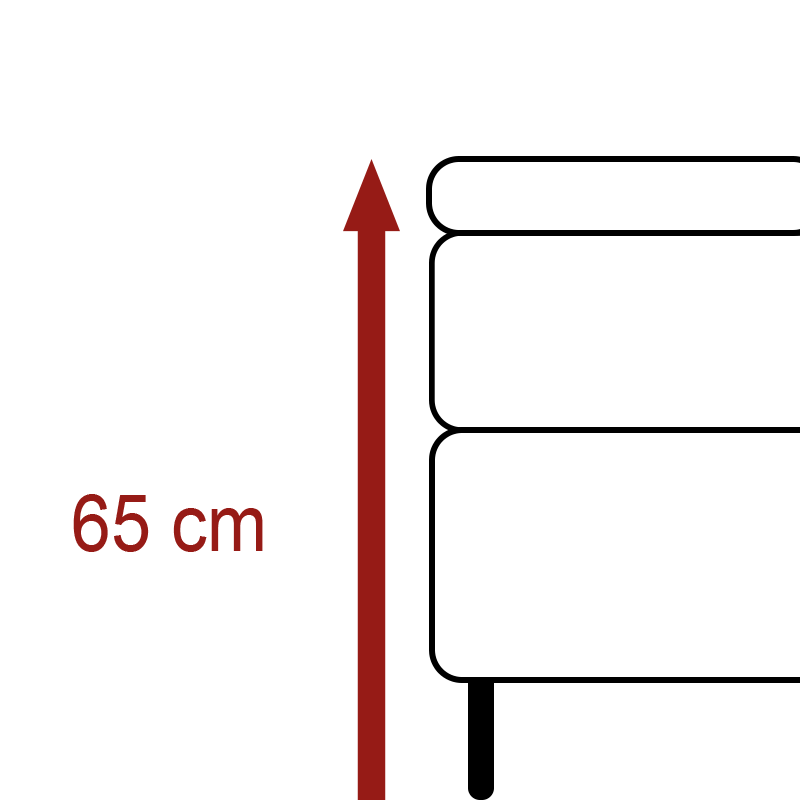 Höhe 65 cm – 12 cm Fuß