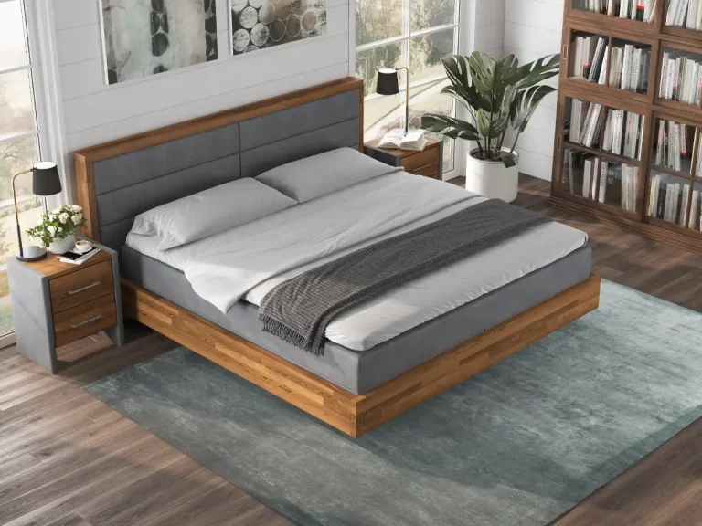 Boxspringbett mit Holz