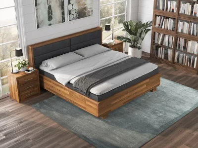 Boxspringbett mit Holz