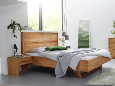 Massivholzbett Lugano aus Wildeiche