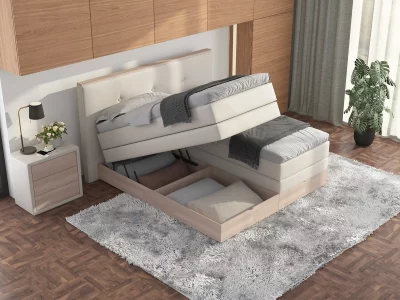 Boxspringbett Malmö mit Bettkasten aus Holz