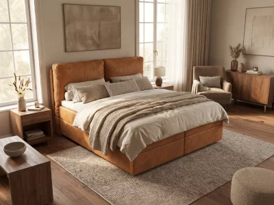 Echtleder Boxspringbett Bali