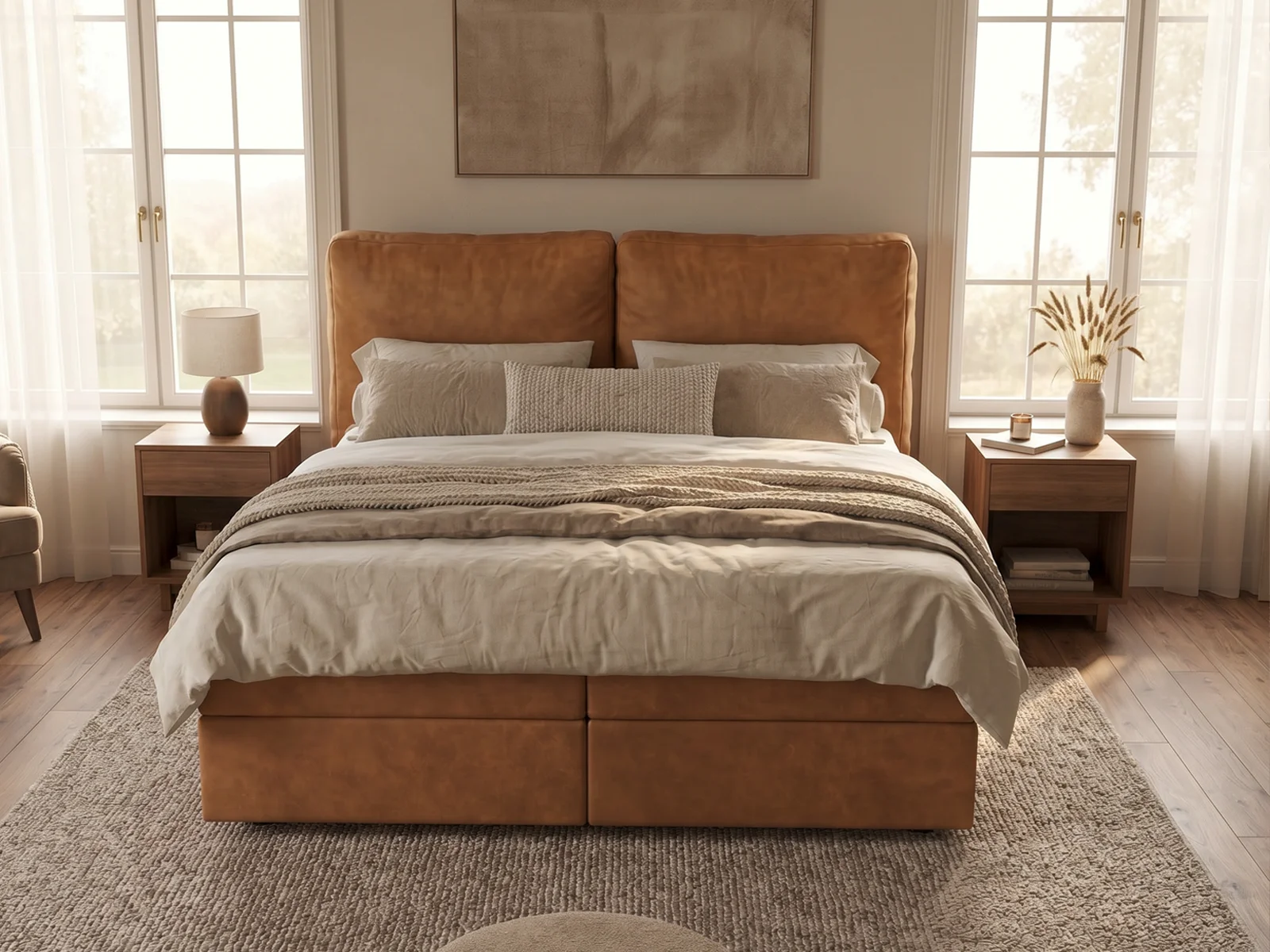 Echtleder Boxspringbett Bali – Bild 2